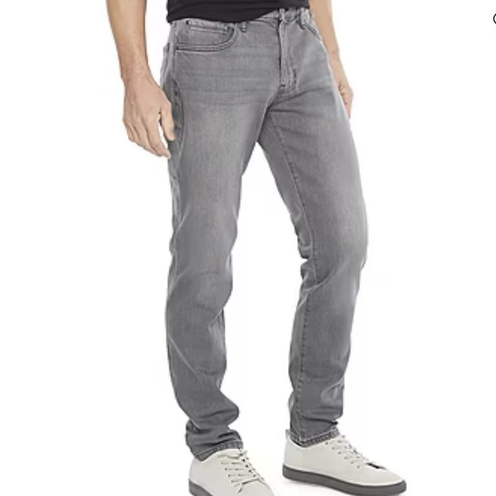 Mutual Weave Mens The Taper Gray Denim Jeans 46x32 Stretch Tapered Leg Pants